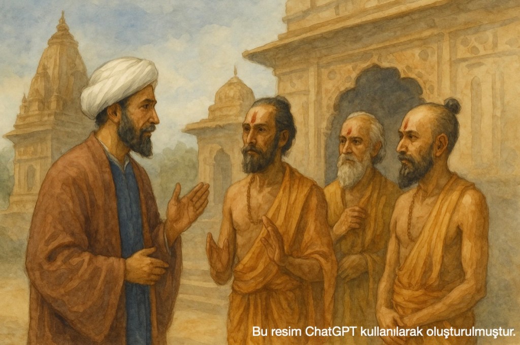 Biruni kitabını yazmadan önce Hintçe öğrendi ve Hindistan'da Brahman din adamları dahil pek çok kişiyle görüştü. 